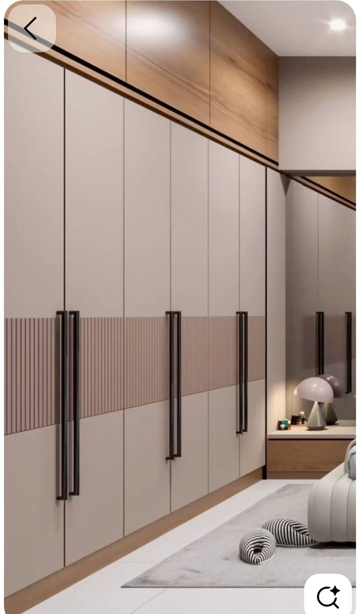 Modern Wardrobe with Textured Panel Design