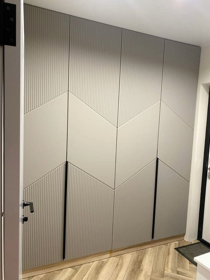 Modern Textured Wardrobe with Geometric Pattern